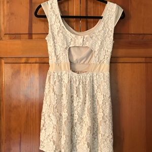 Off White Dress with back cut-out